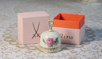 Meissen Handglocke im Dekor "pinke Rose" Gold...