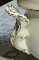 Sehr große Meissen Terrine oval Dekor "Blume 2" Goldrand und Goldapplikationen 1.Wahl