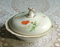 Meissen Terrine rund im Dekor "Blume 2" Goldrand und Goldapplikationen 1.Wahl