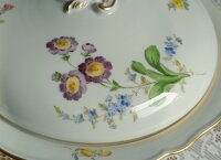 Meissen Terrine rund im Dekor "Blume 2" Goldrand und Goldapplikationen 1.Wahl