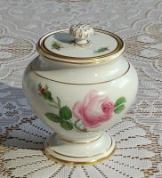 Meissen Kaffeekern 3-teilig Dekor "Rose Mitte, bunt und Goldrand" 1.Wahl