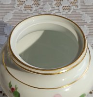 Meissen Kaffeekern 3-teilig Dekor "Rose Mitte, bunt und Goldrand" 1.Wahl