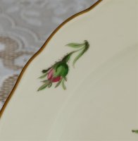 Meissen Kaffeegedeck 3-teilig Dekor "Rose Mitte, bunt und Goldrand" 1.Wahl