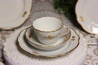 Meissen Kaffeegedeck 3teilig B-Form Farbe "Türkis mit Streublümchen" 1.Wahl