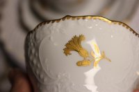 Meissen Kaffeegedeck 3teilig B-Form Farbe "Türkis mit Streublümchen" 1.Wahl