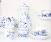 Meissen Kaffeeservice für 6 Personen im Dekor "Zwiebelmuster" 1.Wahl