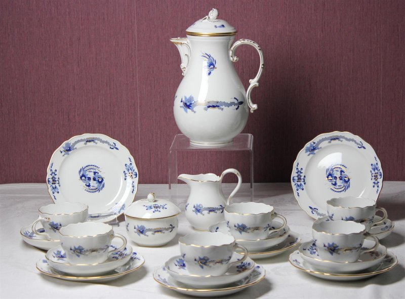 Meissen Kaffeeservice Dekor Reicher Drache kobaltblaue 1.Wahl