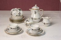 Meissen Mokkakaffeeservice Dekor Reicher Drache Schwartz...