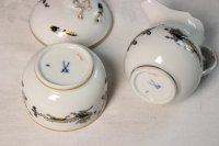 Meissen Mokkakaffeeservice Dekor Reicher Drache Schwartz 1.Wahl