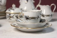 Meissen Mokkakaffeeservice Dekor Reicher Drache Schwartz 1.Wahl