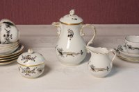 Meissen Mokkakaffeeservice Dekor Reicher Drache Schwartz 1.Wahl