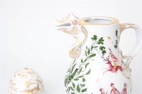 Meissen Mokkaservice für 4 Pers. 15tlg. Dekor "Jägerlatein" von H. Werner 1.Wahl