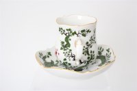 Meissen Mokkaservice für 4 Pers. 15tlg. Dekor "Jägerlatein" von H. Werner 1.Wahl