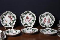 Meissen Mokkaservice für 4 Pers. 15tlg. Dekor "Jägerlatein" von H. Werner 1.Wahl