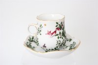 Meissen Mokkaservice für 4 Pers. 15tlg. Dekor "Jägerlatein" von H. Werner 1.Wahl