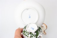 Meissen Mokkaservice für 4 Pers. 15tlg. Dekor "Jägerlatein" von H. Werner 1.Wahl