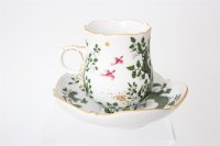 Meissen Mokkaservice für 4 Pers. 15tlg. Dekor "Jägerlatein" von H. Werner 1.Wahl