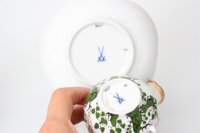 Meissen Mokkaservice für 4 Pers. 15tlg. Dekor "Jägerlatein" von H. Werner 1.Wahl