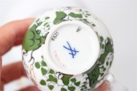 Meissen Mokkaservice für 4 Pers. 15tlg. Dekor "Jägerlatein" von H. Werner 1.Wahl