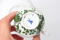 Meissen Mokkaservice für 4 Pers. 15tlg. Dekor "Jägerlatein" von H. Werner 1.Wahl