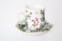 Meissen Mokkaservice für 4 Pers. 15tlg. Dekor "Jägerlatein" von H. Werner 1.Wahl