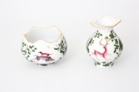 Meissen Mokkaservice für 4 Pers. 15tlg. Dekor "Jägerlatein" von H. Werner 1.Wahl