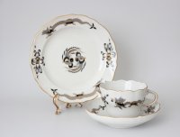 Meissen Kaffeetasse mit Kuchenteller "Drache"...