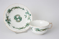 Meissen Teetasse mit Untertasse grüne Drache 1.Wahl TOP