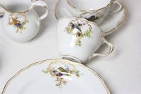 Kaffeeservice für 6 Person von Meissen mit Vogelmalerei 22 Teile