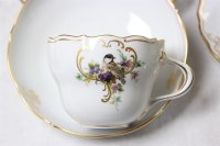 Kaffeeservice für 6 Person von Meissen mit Vogelmalerei 22 Teile