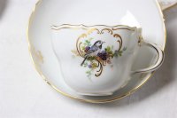 Kaffeeservice für 6 Person von Meissen mit Vogelmalerei 22 Teile