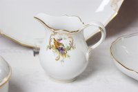 Kaffeeservice für 6 Person von Meissen mit Vogelmalerei 22 Teile