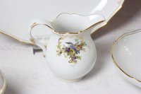 Kaffeeservice für 6 Person von Meissen mit Vogelmalerei 22 Teile