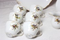 Kaffeeservice für 6 Person von Meissen mit Vogelmalerei 22 Teile