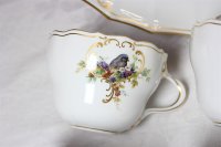 Kaffeeservice für 6 Person von Meissen mit Vogelmalerei 22 Teile