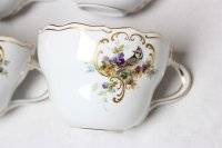 Kaffeeservice für 6 Person von Meissen mit Vogelmalerei 22 Teile