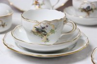 Kaffeeservice für 6 Person von Meissen mit Vogelmalerei 22 Teile
