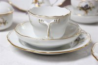 Kaffeeservice für 6 Person von Meissen mit Vogelmalerei 22 Teile