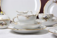 Kaffeeservice für 6 Person von Meissen mit Vogelmalerei 22 Teile