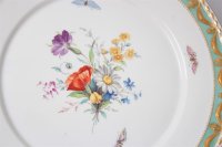 KPM Kollektion Kurland Gourmetteler Dekor 73 Blumen und Insekten 28,5 cm