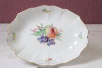 Meissener ovale Schale mit feine Obstmalerei 1. Wahl 27 cm Top Zustand