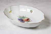 Meissener ovale Schale mit feine Obstmalerei 1. Wahl 27 cm Top Zustand