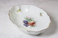 Meissener ovale Schale mit feine Obstmalerei 1. Wahl 27 cm Top Zustand
