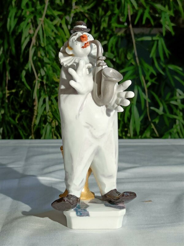 Meissen Figur "Clown Saxophon" ca. 20 cm 1.Wahl