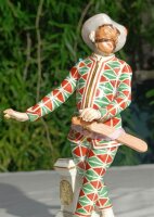 Meissen Figur "Arlecchino" mit Maske aus der Serie Commedia Dell’Arte 1.Wahl