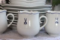 Meissen Mokka / Espressotasse 2tlg. in Kobaltblau mit Blumendekor und Goldrand 1.Wahl