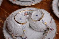 Meissen Tête à Tête Kaffeeservice für 2 Personen im Dekor "Tischchenmuster" 1.Wahl