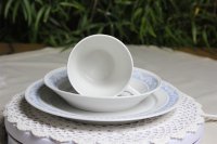 Meissen Schale / Konfektschale recheckig im Dekor pinke Rose mit Goldrand 2.Wahl