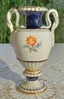 Meissen Schlangenvase mit Blumenmalerei 2.Wahl