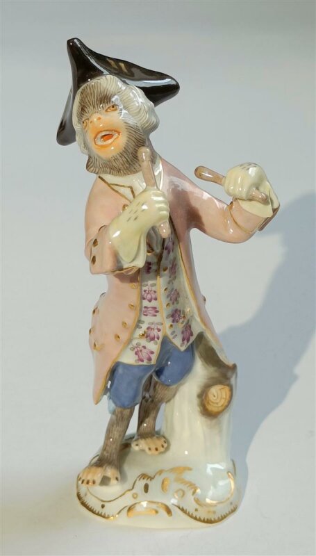 Meissen Figur Affenkapelle „Paukenschläger“ 1.Wahl